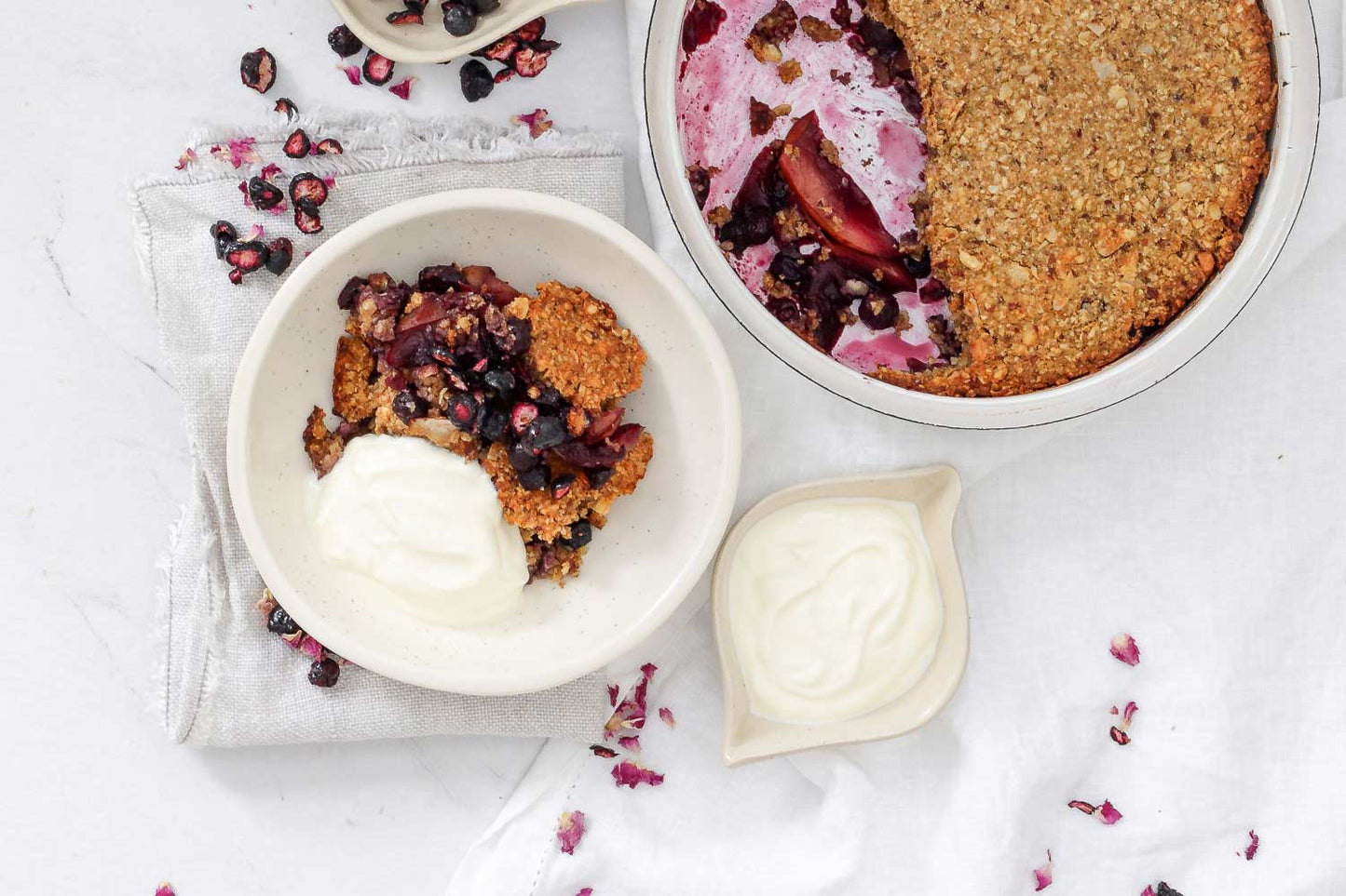 Apple and Blueberry Crumble
