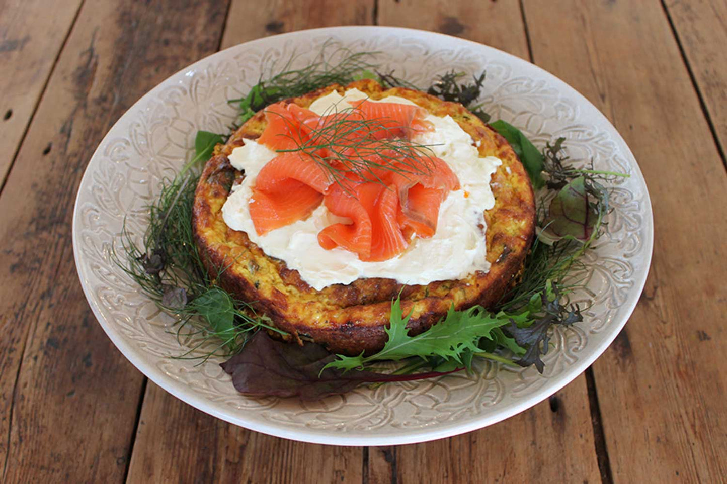 Three Cheese, Salmon and Quinoa Tart