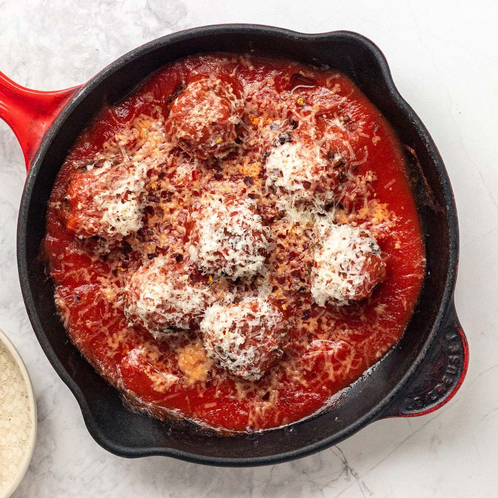 Red Quinoa ‘Meatballs’ with Marinara Sauce